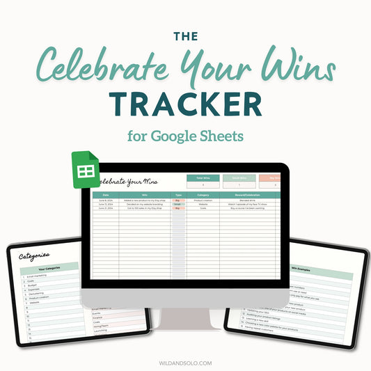 Celebrate Your Wins Tracker Spreadsheet for Google Sheets