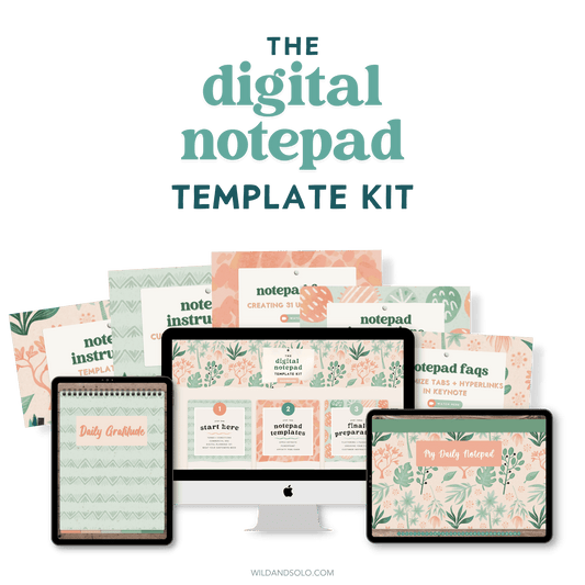 The Digital Notepad Template Kit shown on a computer