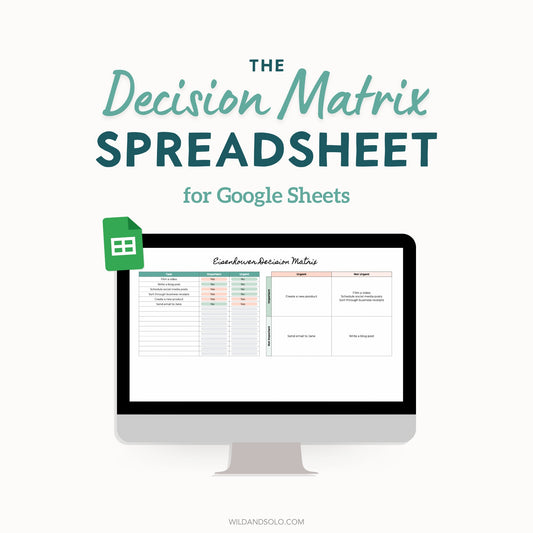 Eisenhower Decision Matrix Spreadsheet for Google Sheets