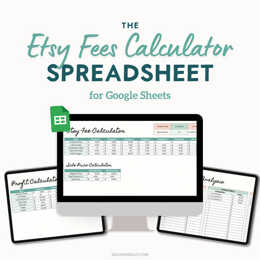 Etsy Fee Calculator Spreadsheet for Google Sheets