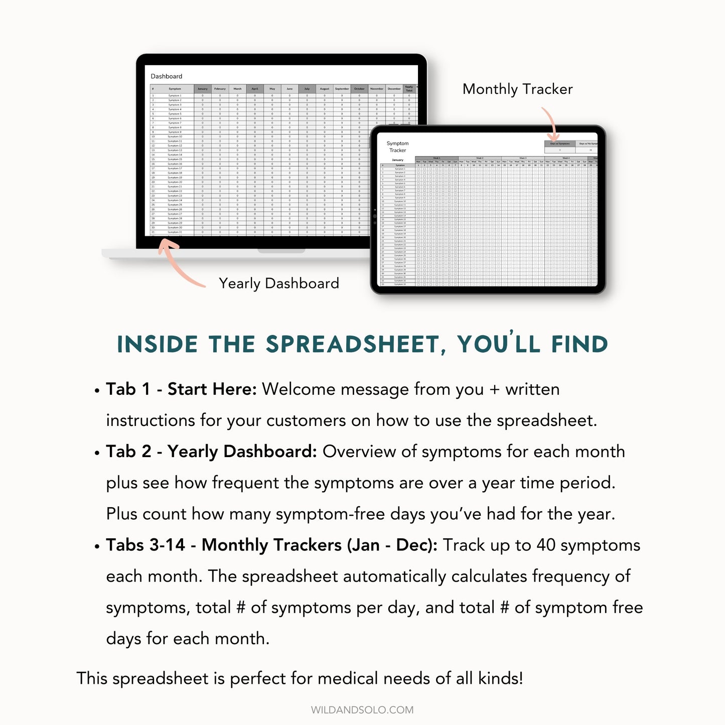 The Google Sheets Mini Template Kit - Symptom Tracker Edition