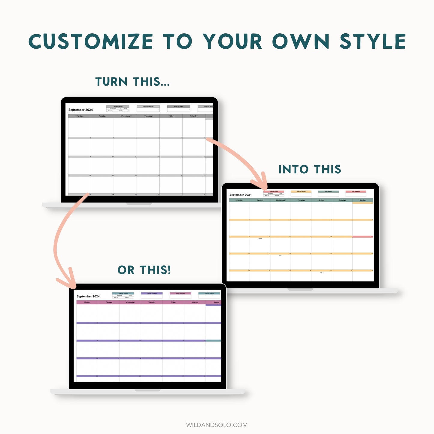 The Google Sheets Mini Template Kit - Task Tracker + Smart Calendar Edition