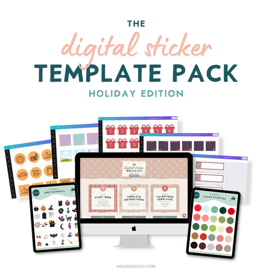 Digital Sticker Template Pack - Holiday Edition shown on an iPad