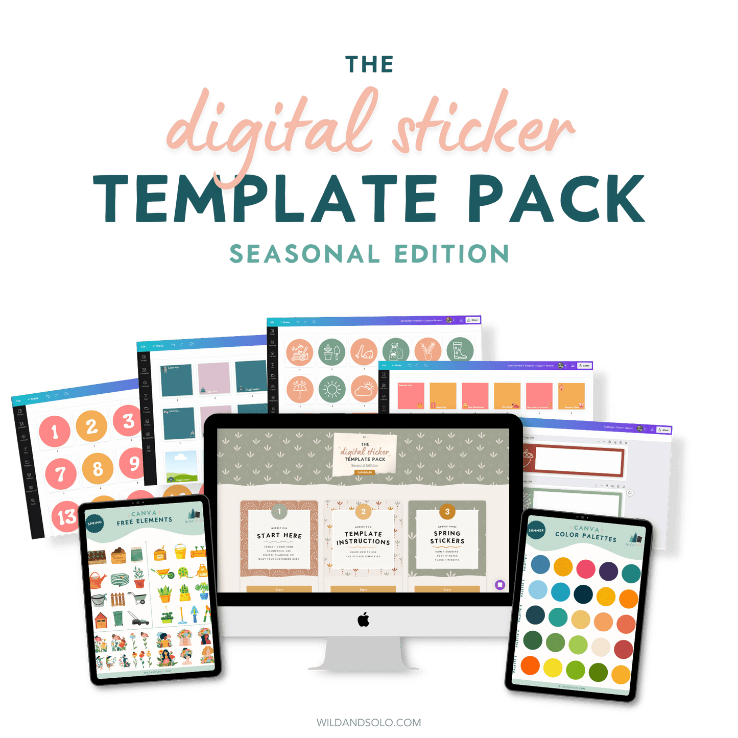 Digital Sticker Template Pack - Seasonal Edition shown on an iPad